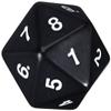 55mm Jumbo D20 Opaque Black with White Numbers view 1