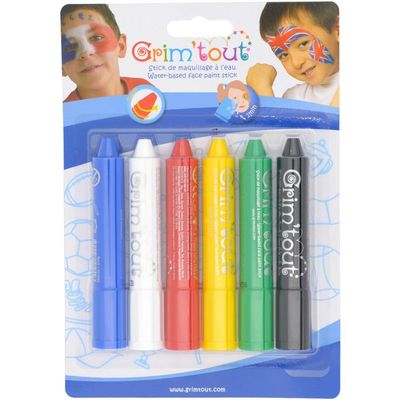 Grim'tout Face Painting Sticks (Red, Yellow, Green, Blue, White, Black)