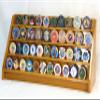 4 Rows Challenge Coin Casino Chip Display Rack Holder Stand -Oak view 1