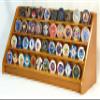 4 Rows Challenge Coin Casino Chip Display Rack Holder Stand -Oak view 2