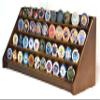 4 Rows 40 Challenge Coin Casino Chip Display Case Rack Holder Stand for Table Shelf Desk -Walnut view 4