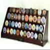 4 Rows 40 Challenge Coin Casino Chip Display Case Rack Holder Stand for Table Shelf Desk -Cherry view 1