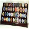 4 Rows 40 Challenge Coin Casino Chip Display Case Rack Holder Stand for Table Shelf Desk -Cherry view 2
