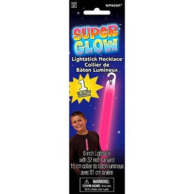 Amscan 311006.06 Pink Super Glow Stick Necklace, 1ct