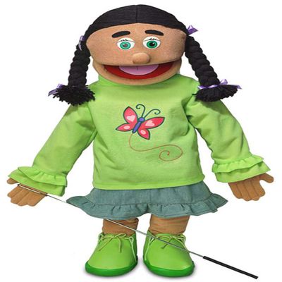 25" Jasmine, Hispanic Girl, Full Body, Ventriloquist Style Puppet