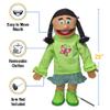 25" Jasmine, Hispanic Girl, Full Body, Ventriloquist Style Puppet view 3