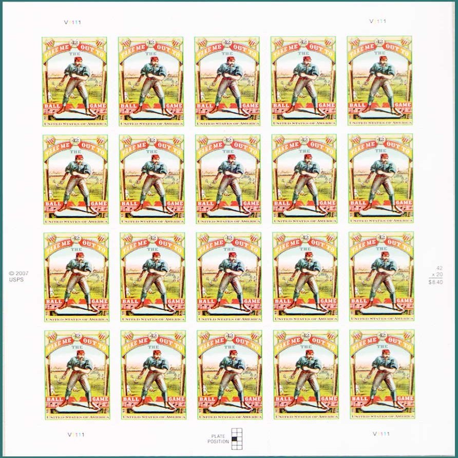 42cent Take Me Out to the Ball Game commemorative US u.s. Postage stamp