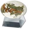 Amazing Crystal Globe - Clear Crystal Sphere with Natural Earth Continents with Tapered Glass Spinning Base, 3 Inch Diameter view 1