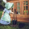 THE QUEEN'S TREASURES 18 Inch Doll Clothes, Little House on The Prairie 3 PC Purple and Green Calico Summer Dress, Hat, and Apron, Intended for Use with American Girl USA Brand, Tariff Price, Sorry! view 2