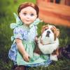 THE QUEEN'S TREASURES 18 Inch Doll Clothes, Little House on The Prairie 3 PC Purple and Green Calico Summer Dress, Hat, and Apron, Intended for Use with American Girl USA Brand, Tariff Price, Sorry! view 4