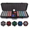 Versa Games Pro Poker Chips, Poker Set - 13.5g 500 Piece Casino Clay Poker Chips with Denomination Numbers for Texas Holdem - New Upgraded Poker Chip Case view 1