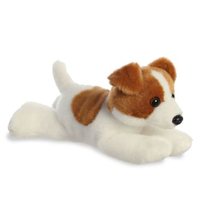 Aurora Adorable Mini Flopsie Jackie Russell Stuffed Animal - Mini Companions Ready for Playful Adventures - for Kids All Ages, Toddlers, Adults, and Families - Brown 8.5 Inches