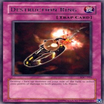 2004 Invasion of Chaos Unlimited # IOC-101 Destruction Ring (R) / Single YuGiOh! Card in Protective Sleeve