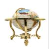 14" Mother of Pearl GEMSTONE GLOBE with GOLD Stand view 1