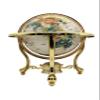 14" Mother of Pearl GEMSTONE GLOBE with GOLD Stand view 2
