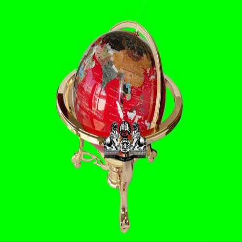 21" Red Jasper Gemstone Globe with Gold Stand
