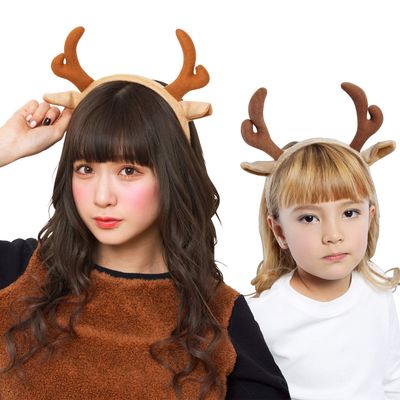 Clear Stone Cosplay Accessory Reindeer Headband Unisex Brown
