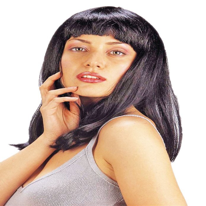WIDMANN Patsy Black Wig for Hair Accessory Fancy Dress