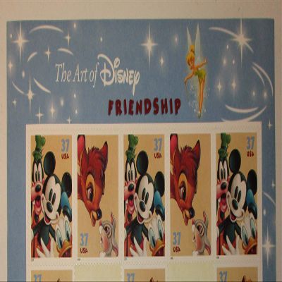 2004 Scott 3868a The Art of Disney Friendship Block Of 4 X 37 Postage Stamps