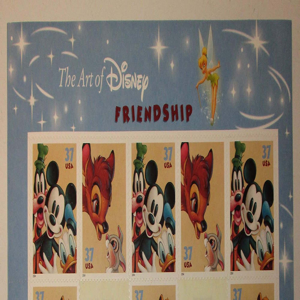 2004 Scott 3868a The Art of Disney Friendship Block Of 4 X 37 Postage Stamps