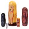 Golden Retriever Dog 5 Piece Russian Wood Nesting Doll Made in Russia Decoration view 2