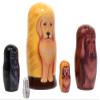 Golden Retriever Dog 5 Piece Russian Wood Nesting Doll Made in Russia Decoration view 3