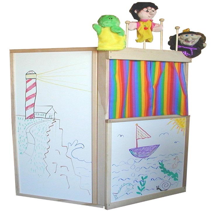Beka Club House Puppet Theater, Whiteboard Surfaces with Puppet Rack