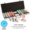 Brybelly 14 Gram 500 Count Poker Set - Ace Casino - 14G Clay Composite Chips with Aluminum Case, Playing Cards, Dealer Button for Poker, Texas Hold'em, Blackjack, Casino Games at Home view 2