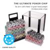 Brybelly Poker Chips 1000 Chips Set with Acrylic Case - Heavyweight 14g Poker Chips Set with 10 Removable Trays and 11" x 12" x 15" Portable Case - 8 Stripe Textured Inlay Casino Chips view 2