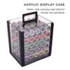 Brybelly Poker Chips 1000 Chips Set with Acrylic Case - Heavyweight 14g Poker Chips Set with 10 Removable Trays and 11" x 12" x 15" Portable Case - 8 Stripe Textured Inlay Casino Chips view 4