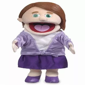 14" Sarah, Peach Mom/Teacher, Hand Puppet