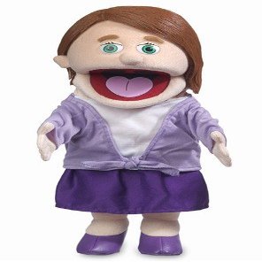 14" Sarah, Peach Mom/Teacher, Hand Puppet