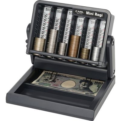 Carl MR-2000 Mini Cash Register, Coin Counter, Coin Storage Box