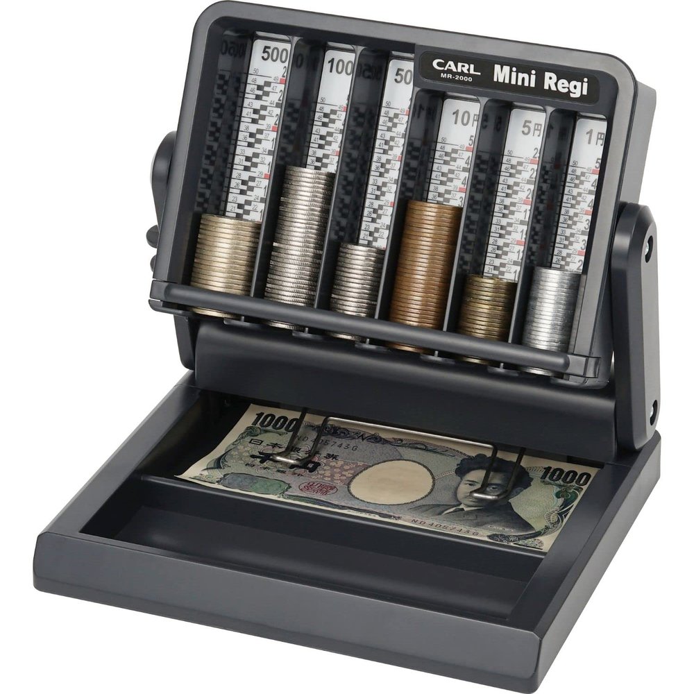 Carl MR-2000 Mini Cash Register, Coin Counter, Coin Storage Box