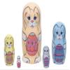 Golden Cockerel Made in Russia Easter Bunnies with Eggs Nesting Doll 5pc./5" aka Ukrainian Pisanke Easter Egg Rabbit Collectible Babushka Russian Doll 100% Guaranteed! view 2