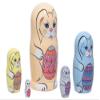 Golden Cockerel Made in Russia Easter Bunnies with Eggs Nesting Doll 5pc./5" aka Ukrainian Pisanke Easter Egg Rabbit Collectible Babushka Russian Doll 100% Guaranteed! view 4