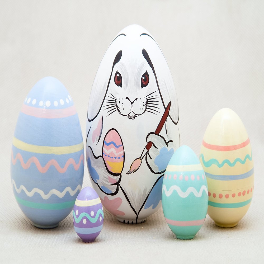 Golden Cockerel Easter Bunny Nesting Egg 5pc./4"