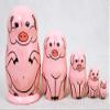 Golden Cockerel Pig Nesting Doll 5pc./4" view 1