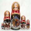 Golden Cockerel Russian Troika Nesting Doll 5pc./6" view 1