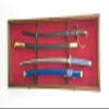 2 Sword Display Case Cabinet Stand Holder Wall Rack Box - Lockable w/ 98% UV Protection -Walnut view 1