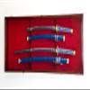 2 Sword Display Case Cabinet Stand Holder Wall Rack Box - Lockable w/ 98% UV Protection -Cherry view 1