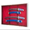 2 Sword Display Case Cabinet Stand Holder Wall Rack Box - Lockable w/ 98% UV Protection -Cherry view 2