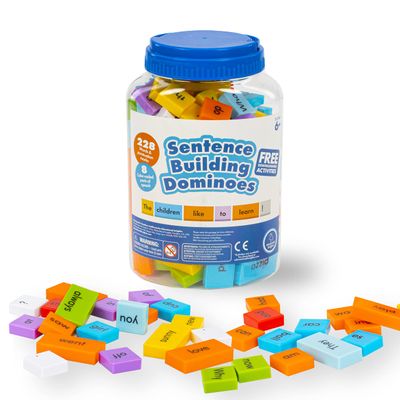 Educational Insights Sentence Building Dominoes - First Grade Classroom Must Haves, Elementary Literacy Materials for Centers or Homeschool, Reading Games, Learning to Read for Kids Ages 6+