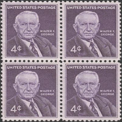1960 Walter F. George Democrat Senator #1170 Block of 4 x 4 US Postage Stamps