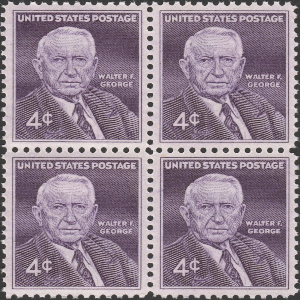 1960 Walter F. George Democrat Senator #1170 Block of 4 x 4 US Postage Stamps