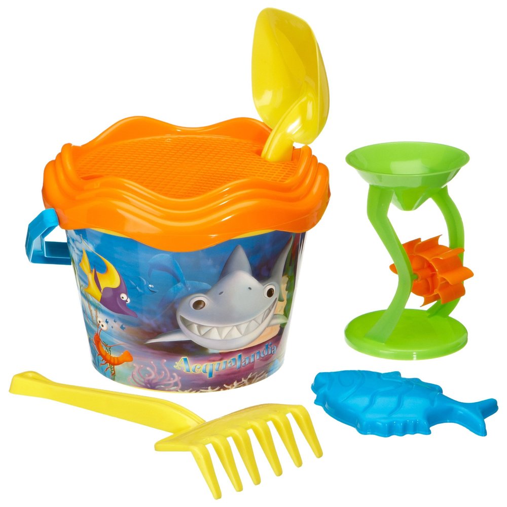ADRIATIC 22 x 37 cm Beach Toys Acqualandia Lithography Bucket with Sand Mill