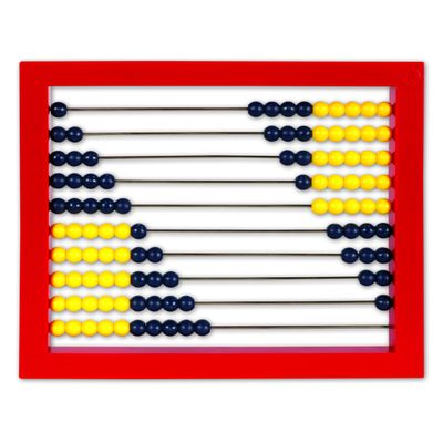 Learning Resources 2-Color Desktop Abacus, Red Frame, Color Coded, Math Concepts