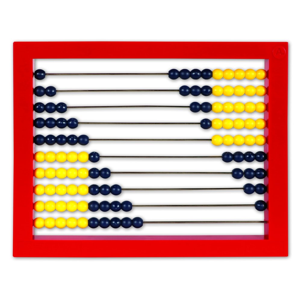Learning Resources 2-Color Desktop Abacus, Red Frame, Color Coded, Math Concepts
