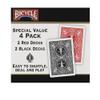 Bicycle Playing Cards 4 Pack, Standard Index Poker Size Decks in Red and Black for Poker, Blackjack, Rummy, Family Game Nights, and Classic Card Games, All Ages view 3