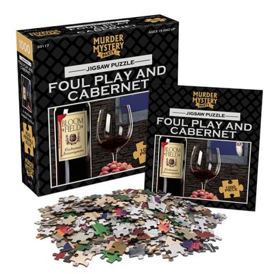 Bepuzzled Classic Mystery Jigsaw Puzzle - Foul Play & Cabernet, Red